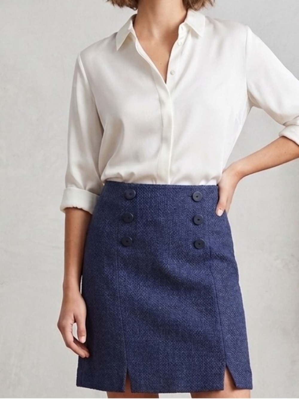 Tristan Button Accent Skirt